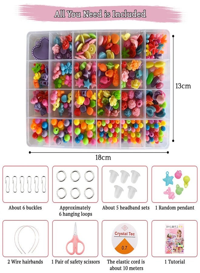 SYGA Beads for Kids Crafts Children's Jewelry Making Kit DIY Bracelets Necklace Hairband and Rings Craft Kits Birthday for 4, 5, 6, 7-Year-Old Little Girls-Multicolor (DIYBeadsSet-17) - Image 4